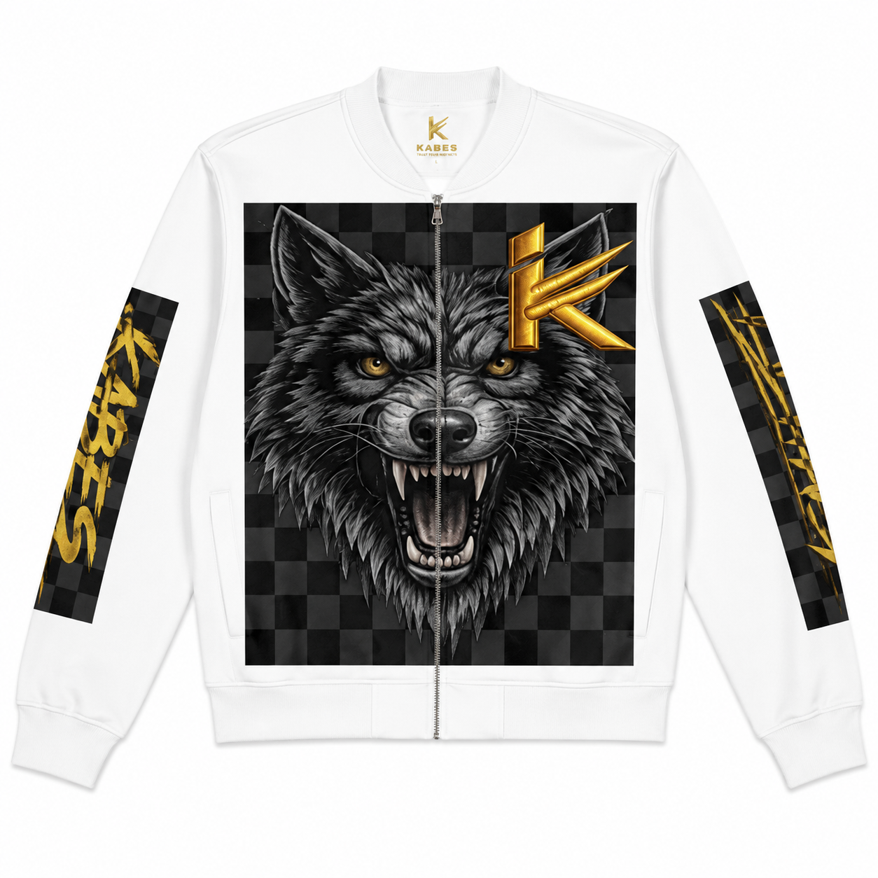 KABES Legacy Wolf Bomber Jacket  (Color options: Black / White) (Copy)